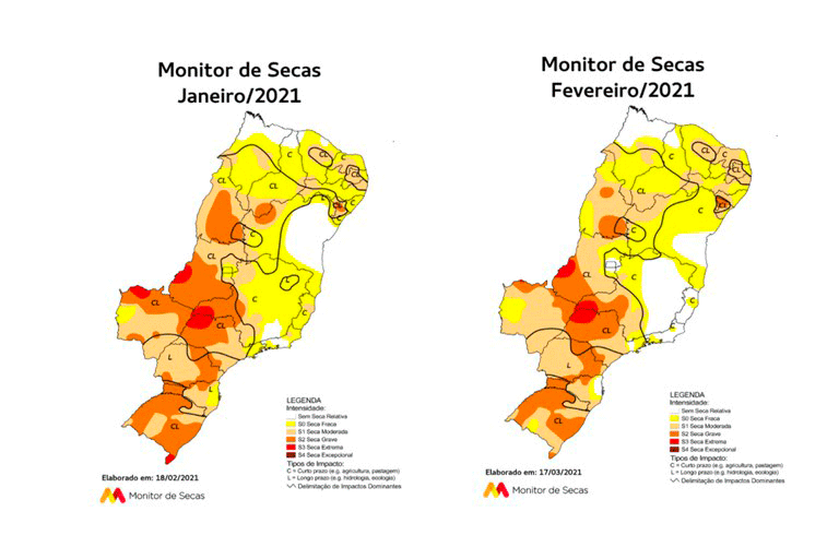 Monitor de Secas registra redução da área de seca em nove das 20 unidades da Federação